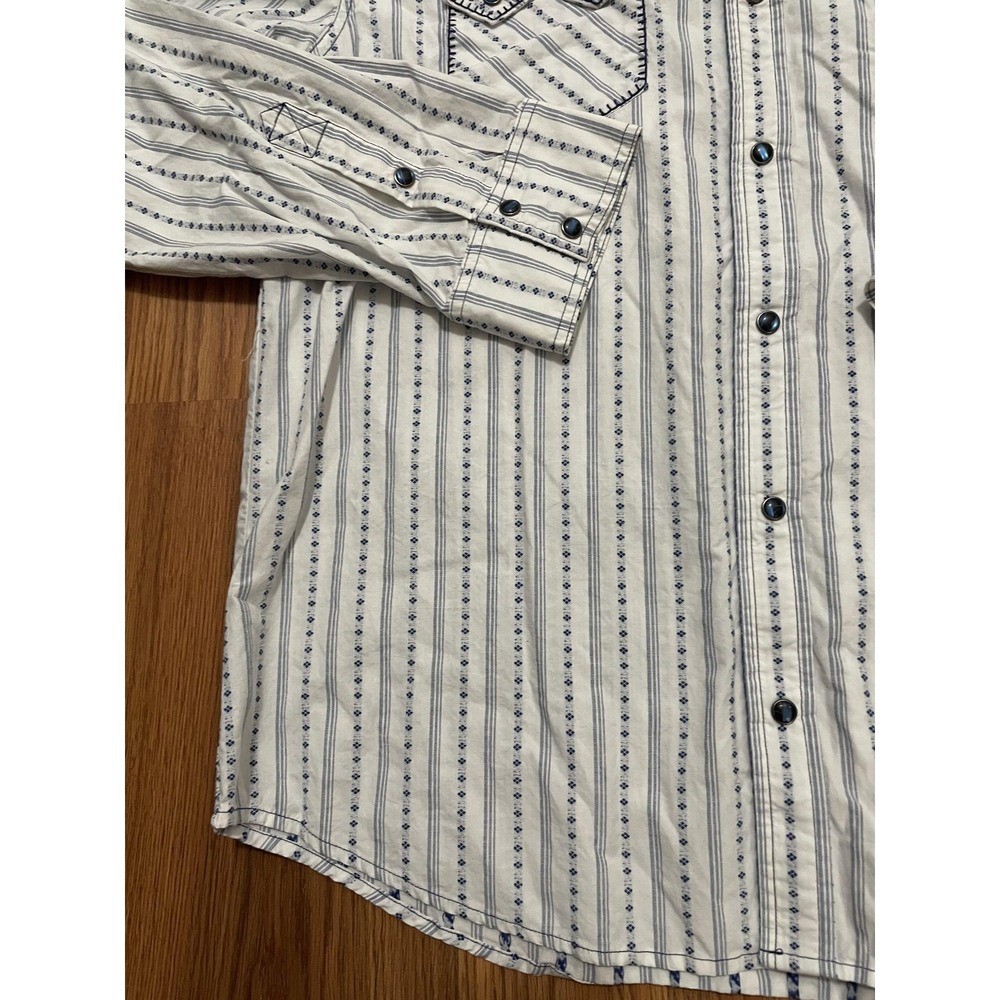 Cody James Western Pearl Snap Shirt Mens 2XL Striped Cowboy - Picture 8 of 11